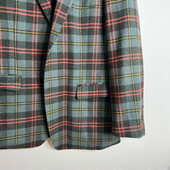 Vintage Crittenden Ivy League Plaid 100% Wool Blazer Jacket Size 44L - Picture 13 of 13